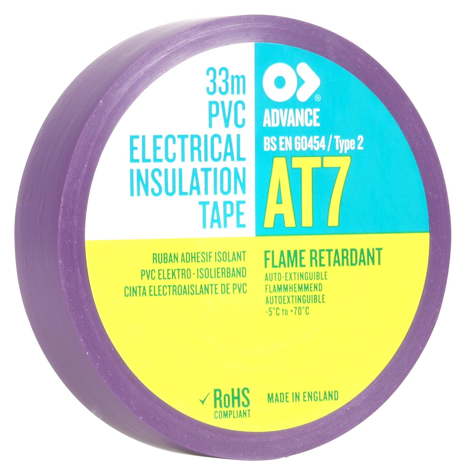 Advance Tapes At7 Violet 33M X 19Mm Electrical Insultape, Pvc, 33M X 19Mm