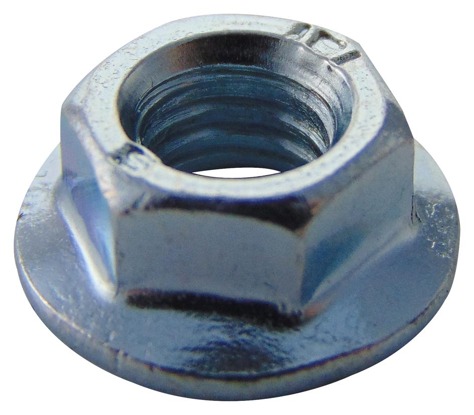 Tr Fastenings M5- Sfst-Z100- Flange Nut, Serrated, Bzp, M5, Pk100