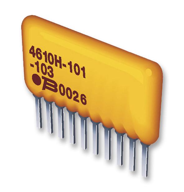 Bourns 4608X-101-332Lf Resistor, Array-7, 3.3Kohm, 2%, Sip