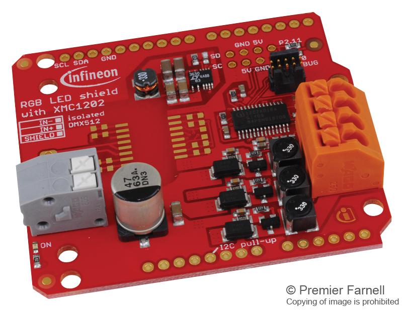 Infineon Kitledxmc1202As01Tobo1 Evaluation Brd, Rgb Led Lighting Shield