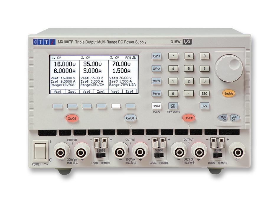 Aim-Tti Instruments Mx100Tp Power Supply, 3Ch, 70V, 6A, Programmable