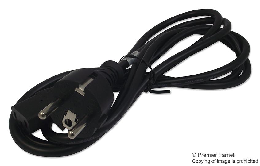 Volex 2111H 10 C3 Power Cord, Cee 7/7-Iec C13, 8.166Ft