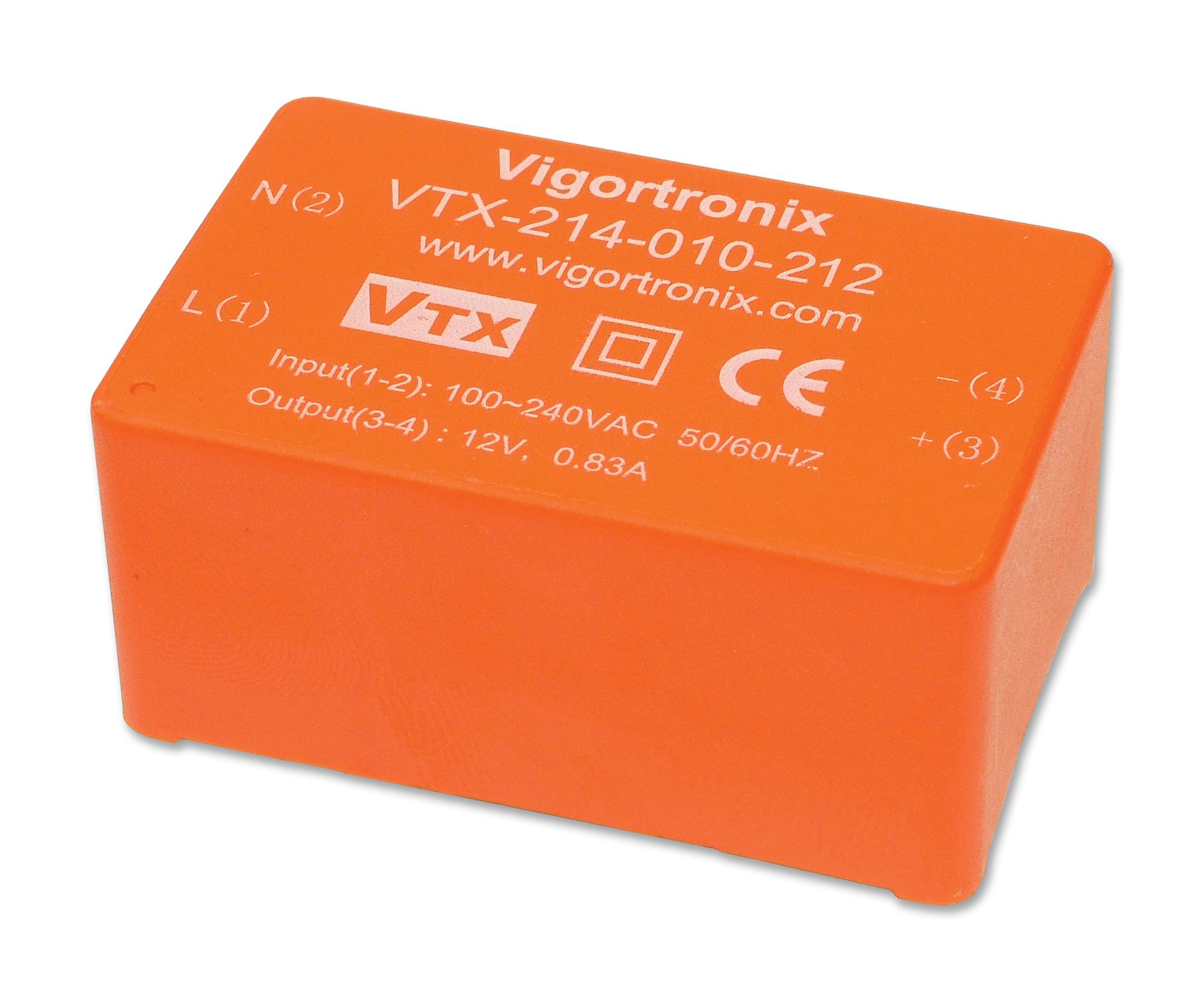 Vigortronix Vtx-214-010-215 Power Supply, Ac-Dc, 15V, 0.666A