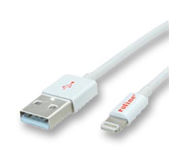 Roline 11.02.8321 Cable, Usb 2.0 A-Lightning Plug, 1M, Wht