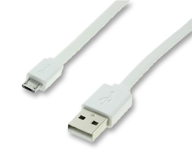 Roline 11.02.8761 Cable, Usb 2.0 A-Micro B Plug, 1M, Wht