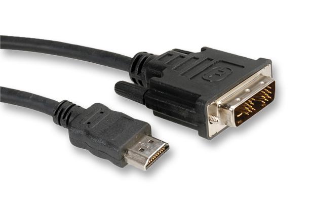 Roline 11.04.5553 Dvi Cable, Dvi Plug-Hdmi Plug, 10M,black