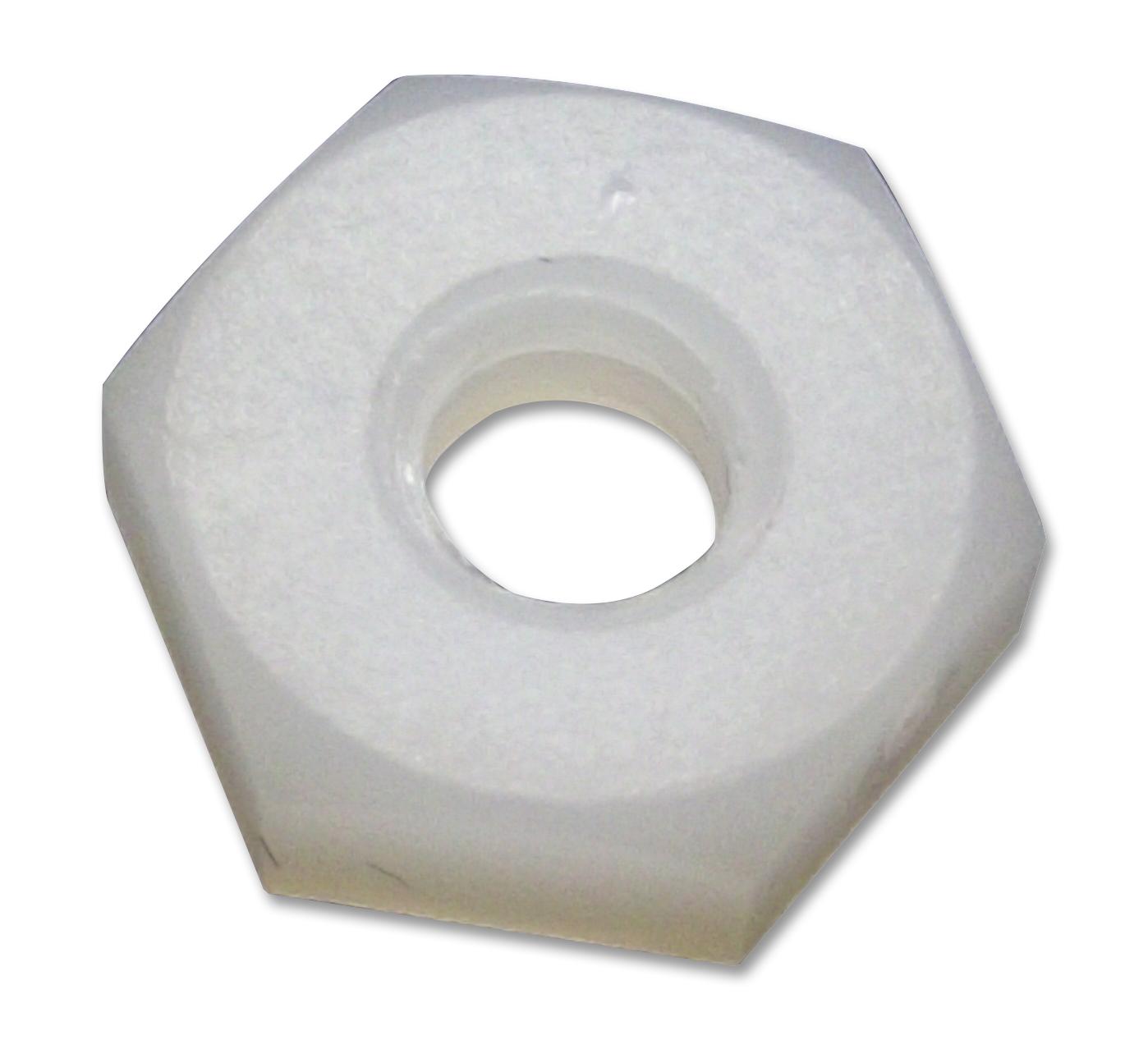 Tr Fastenings Trnh-632 Hex Nut, 6-32 Unc, Nylon 6.6, Natural