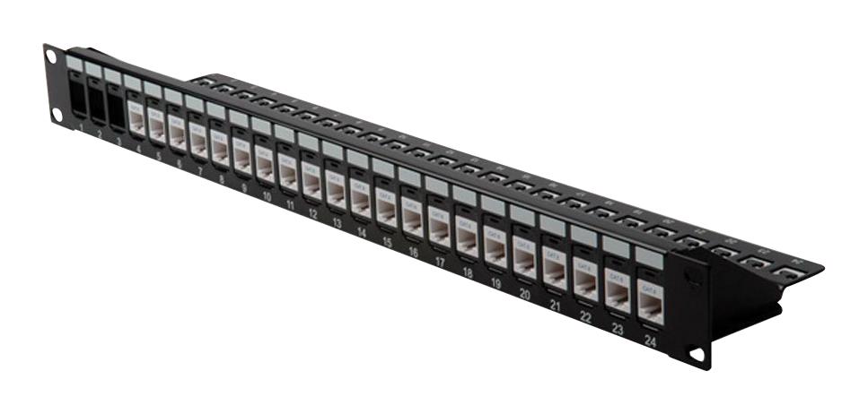 Secomp 26.11.0357 Patch Panel, Rj45, Keystone, 24Port, Blk