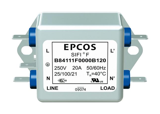 Epcos B84111F0000B116 Power Line Filter, Standard, 16A, 250V