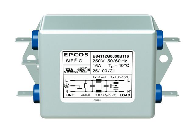 Epcos B84112G0000B110 Power Line Filter, Standard, 10A, 250V