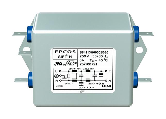 Epcos B84113H0000B116 Power Line Filter, Standard, 16A, 250V