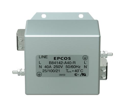 Epcos B84142A0060R000 Filter, 1-Phase, 60A, 250V, Chassis