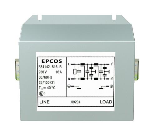 Epcos B84142B0008R000 Power Line Filter, 1 Phase, 8A, 250V