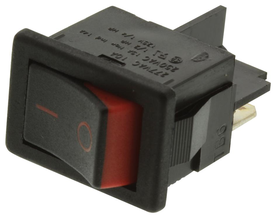 Arcolectric (Bulgin Limited) H8500Xbaaa Rocker Switch, Spst, Black/red, I/o