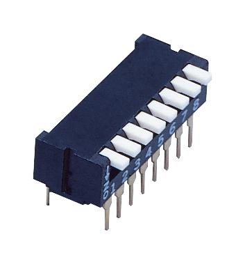 Nidec Components Cfp-0802Mc Dip Switch, Piano, 8Pst-No, 0.1A/6V, Tht