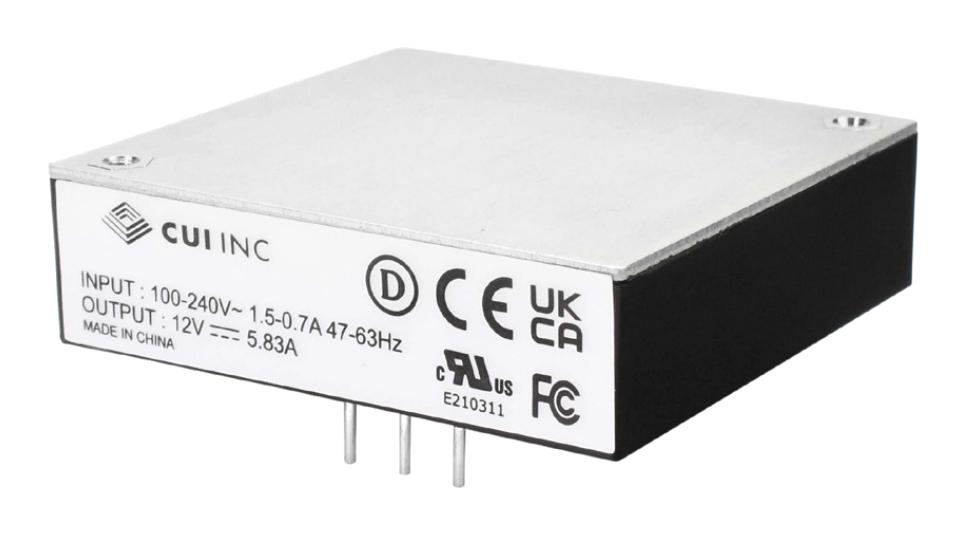 Cui Vbm-70-12 Power Supply, Ac-Dc, 12V, 5.83A