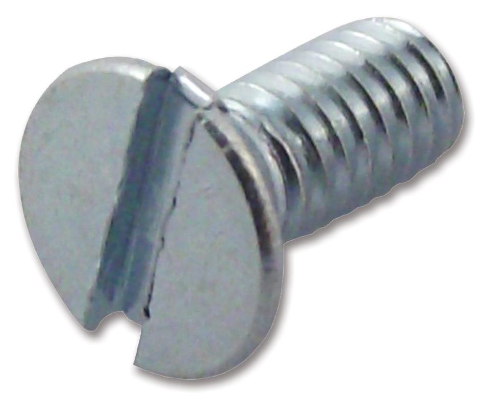 Tr Fastenings M2.56 Ksstmcz100- Screw, Slt, Csk, Steel, Bzp, M2.5X6