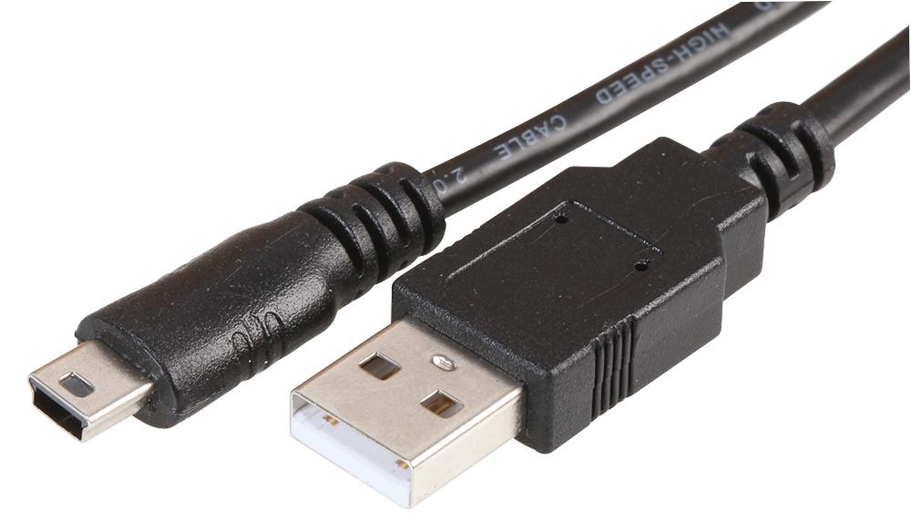 Pro Signal Psg91572 Lead, Usb2.0 A-Mini Usb B, Black 0.5M