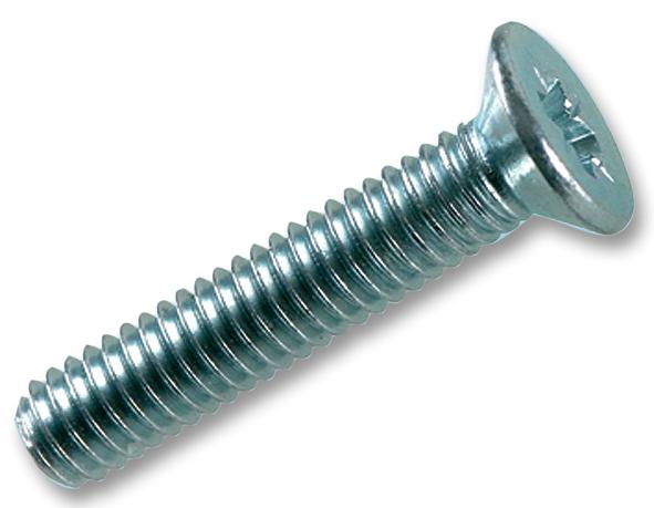 Duratool Cp4M6 Screw, Csk, Pozi, M4X6, 100Pk