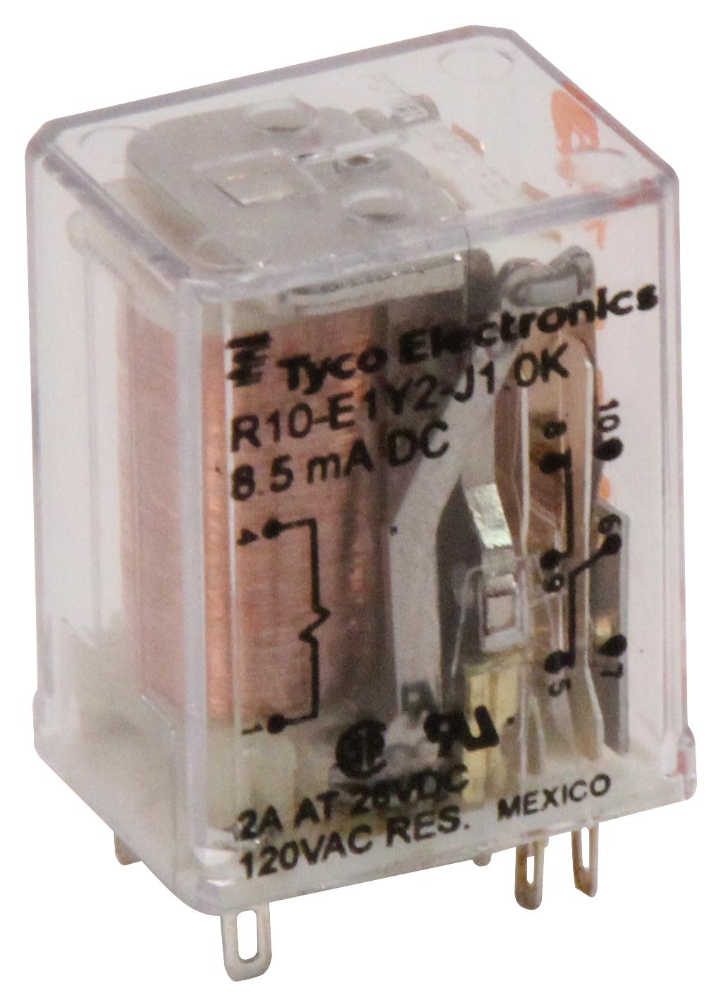 Potter&brumfield - Te Connectivity R10-E1Y2-J1.0K Relay, Dpdt, 120Vac, 28Vdc, 2A