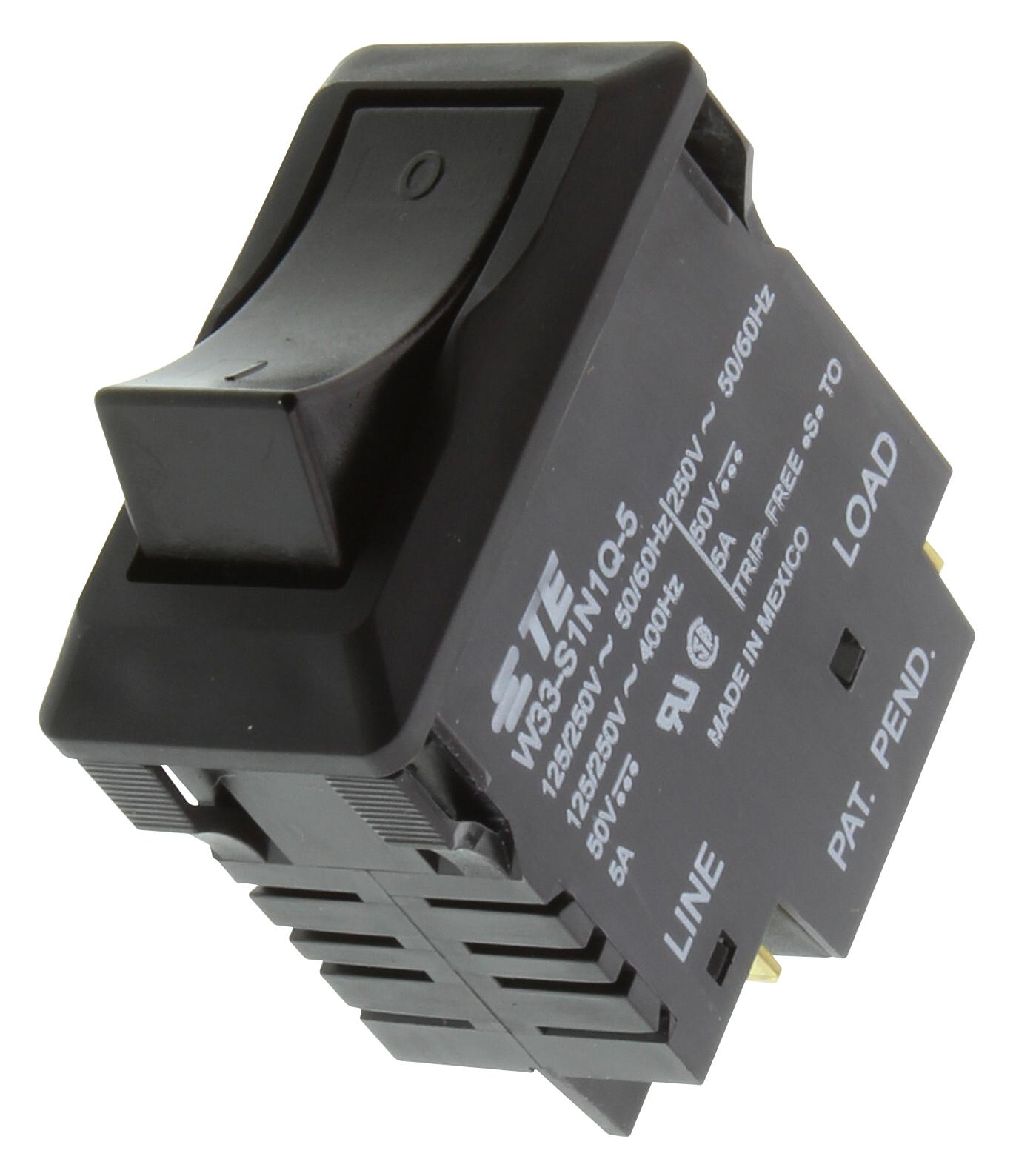 Potter&brumfield - Te Connectivity W33-S1N1Q-5 Circuit Breaker, Thermal, 2P, 250V, 5A