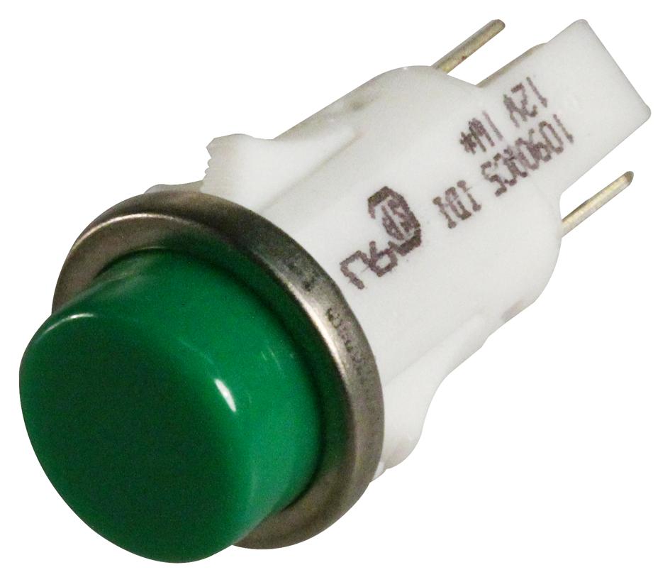 Vcc (Visual Communications Company) 1090Qc5-12V Lamp, Indicator, Incandescent, 16Mm, Green