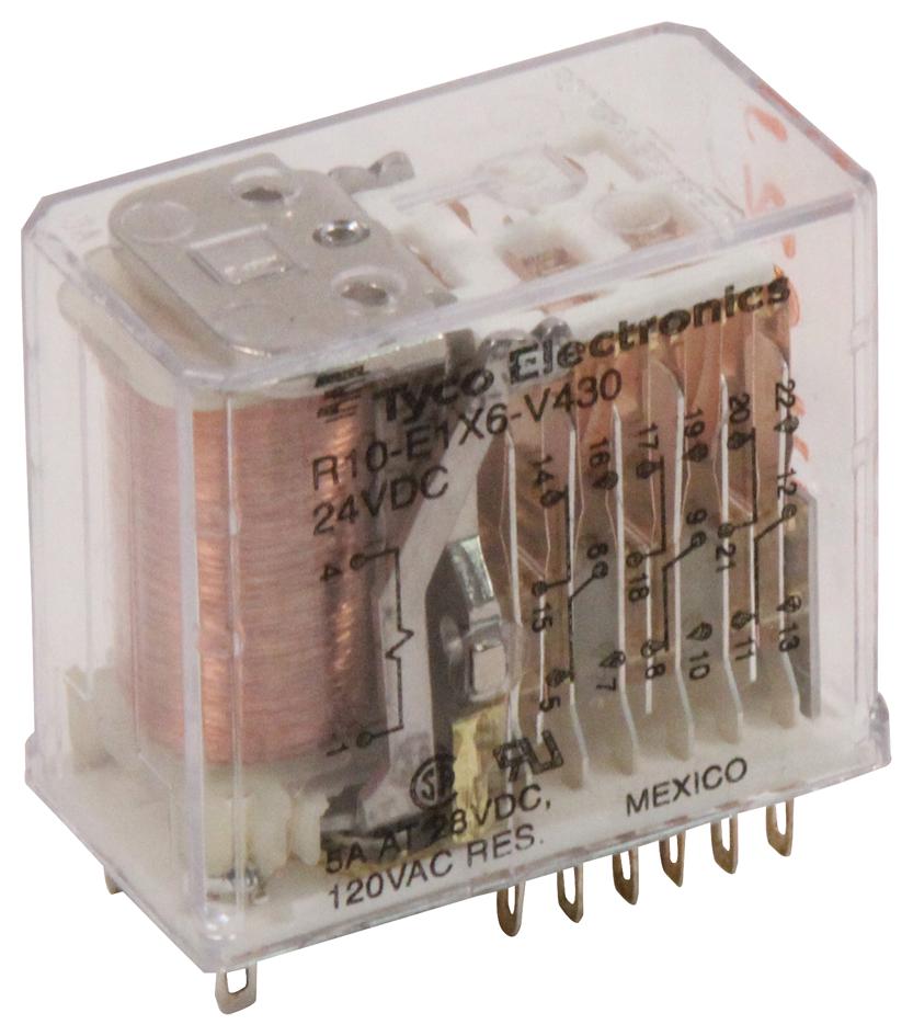 Potter&brumfield - Te Connectivity R10-E1X6-V430 Relay, 6Pdt, 120Vac, 30Vdc, 5A