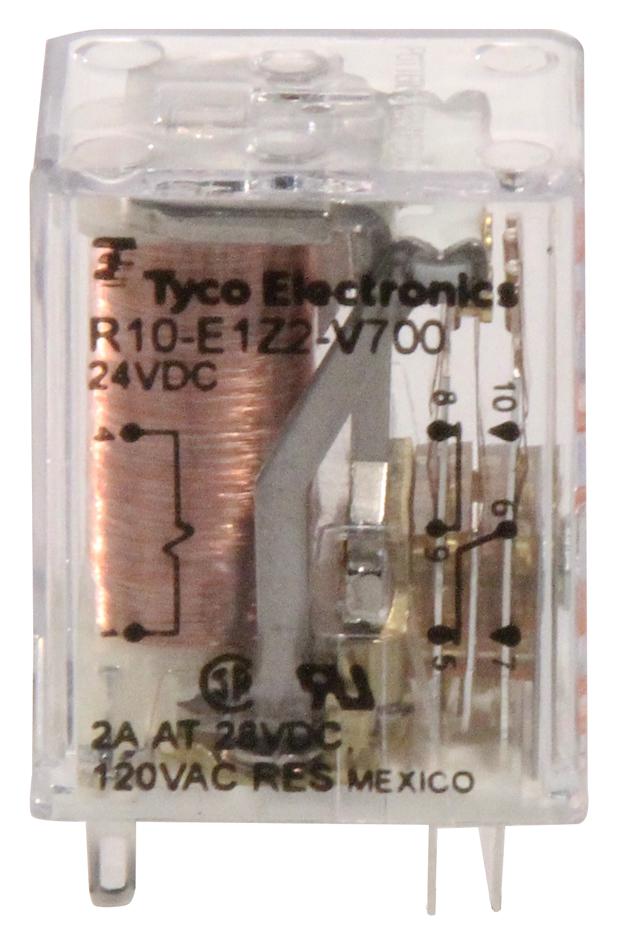 Potter&brumfield - Te Connectivity R10-E1Z2-V700 Relay, Dpdt, 120Vac, 28Vdc, 3A