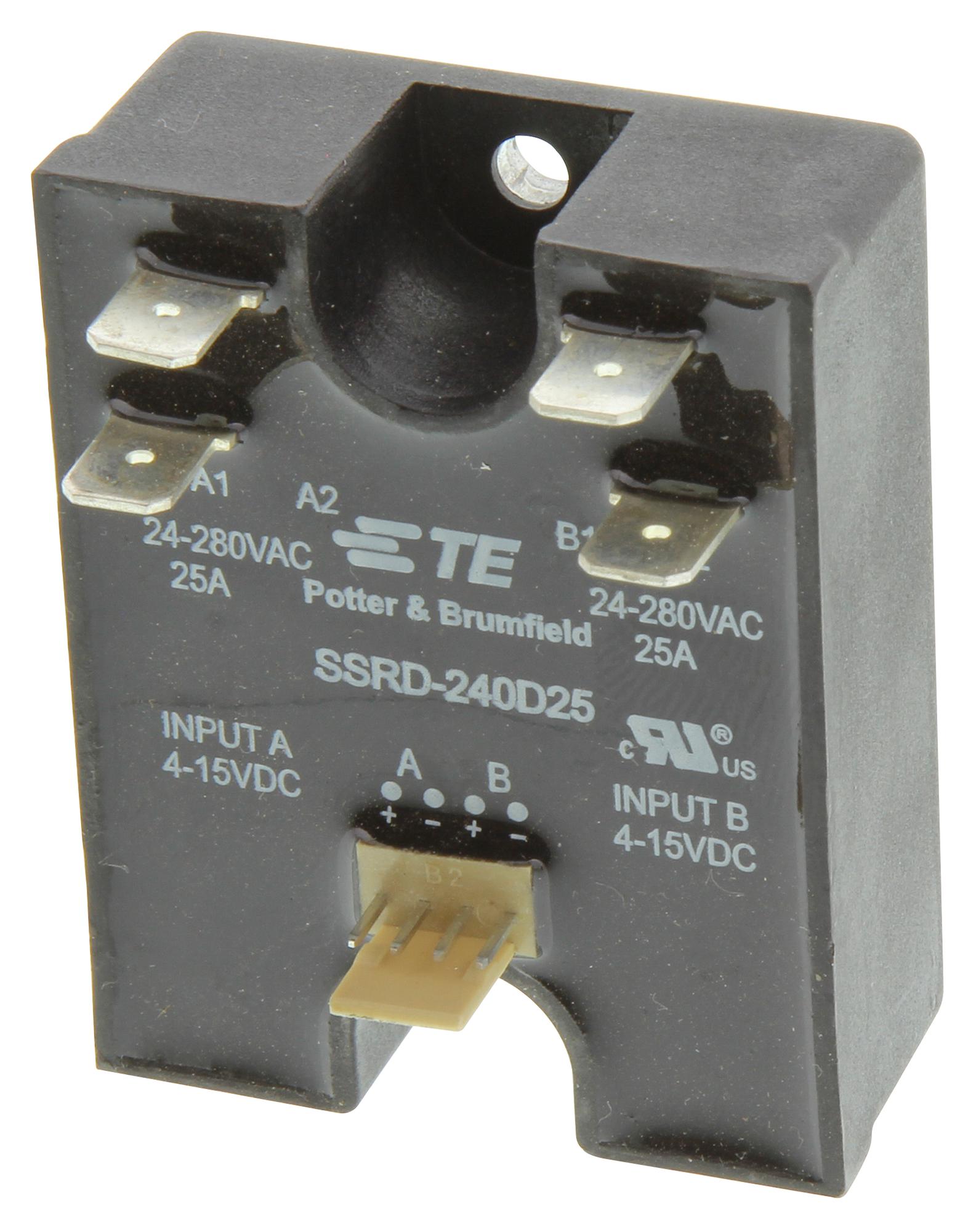 Potter&brumfield - Te Connectivity Ssrd-240D25 Ssr, Panel Mount, 280Vac, 15Vdc, 25A