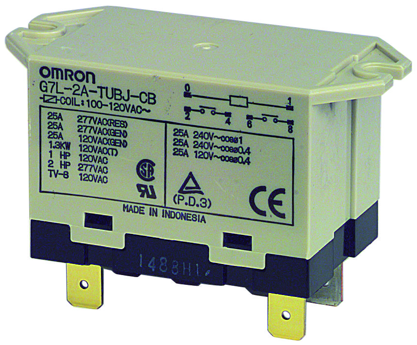 Omron Electronic Components G7L-1A-Tub-J-Cb-Ac200/240 Relay, Spst-No, 277Vac, 25A