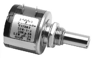 Vishay 536-1-1-102 Wirewound Potentiometer, 1Kohm, 5%, 2W