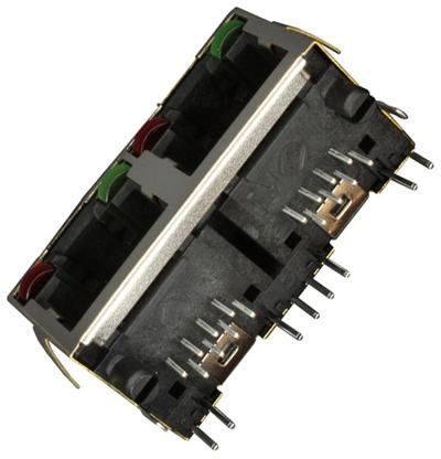 Amphenol Communications Solutions Rjhse-5388-02 Cat5 Rj45 Modular Jack, 8 Position, 2 Port