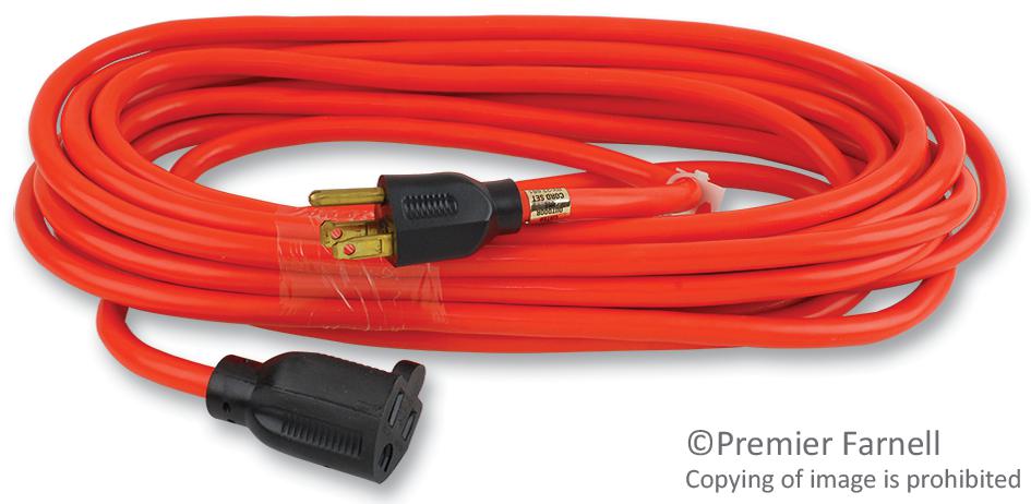 Carol Cable/general Cable 03328.63.04 Extension Cord Nema5-15P/r, 25Ft 15A Org