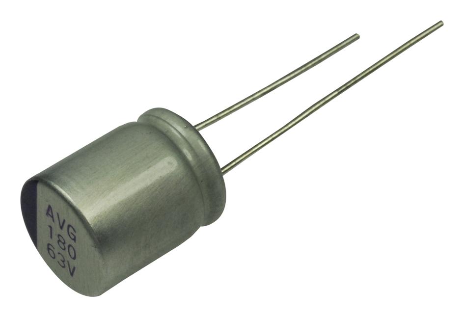 Cornell Dubilier 187Avg063Mgbj Aluminum Electrolytic Capacitor, 180Uf, 63V, Radial