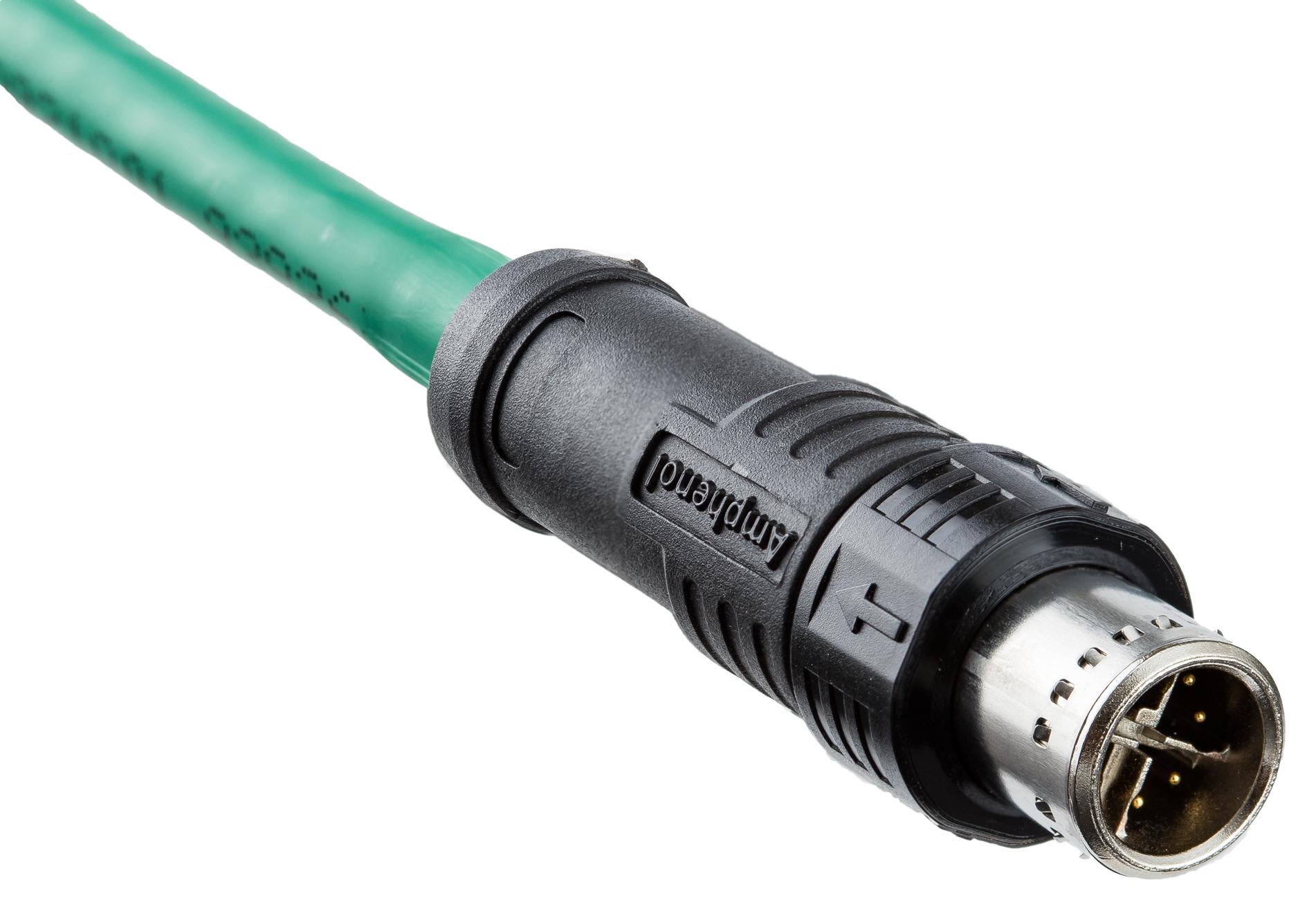 Amphenol Ltw Msxs-08Bmmm-Pl8X02. Sensor Cord, 8P M12 Plug-Free End, 2M