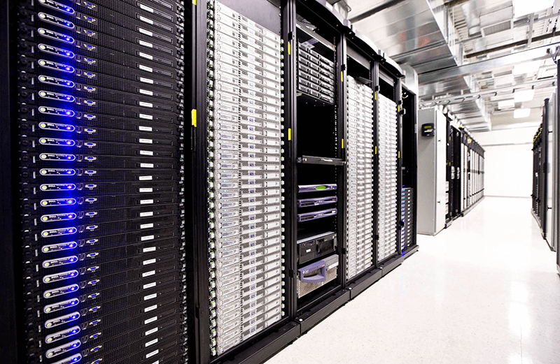 Server racks in a data centre Server racks in a data centre