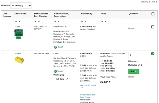 Enhancements to the BOM tool