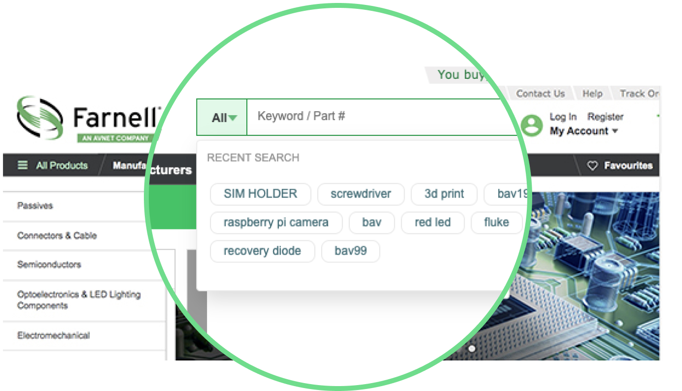 Save time with recent search history